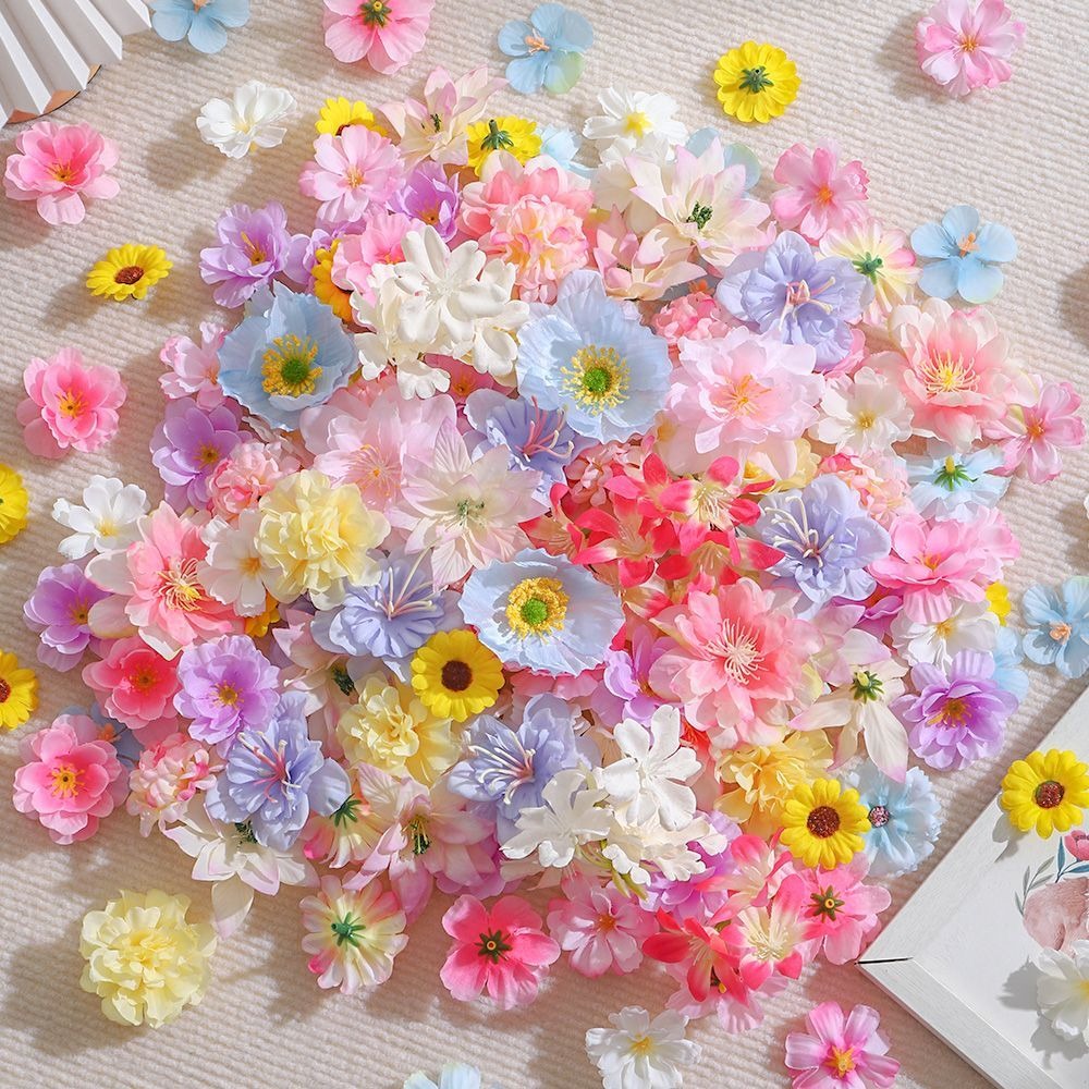 Baby Nursery Decor Ideas - 20/50 ชิ้นดอกไม้ประดิษฐ์ผ้าไหมดอกไม้ปลอมสำหรับตกแต่งบ้านงานแต่งงานเจ้าสาวตกแต่งงานฝีมือ DIY ของขวัญอุปกรณ์เสริม