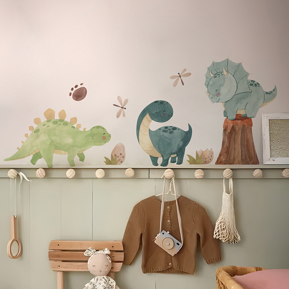 Baby Nursery Decor Ideas - สติ๊กเกอร์ติดผนังรูปไดโนเสาร์สติกเกอร์ผนังตัวอักษรไดโนเสาร์เครื่องตกแต่งฝาผนังสำหรับเด็กผู้ชายเด็กเล็กเด็กผู้หญิงสถานที่เลี้ยงเด็กเด็กทารกห้องนอนห้องนั่งเล่นห้องเรียน