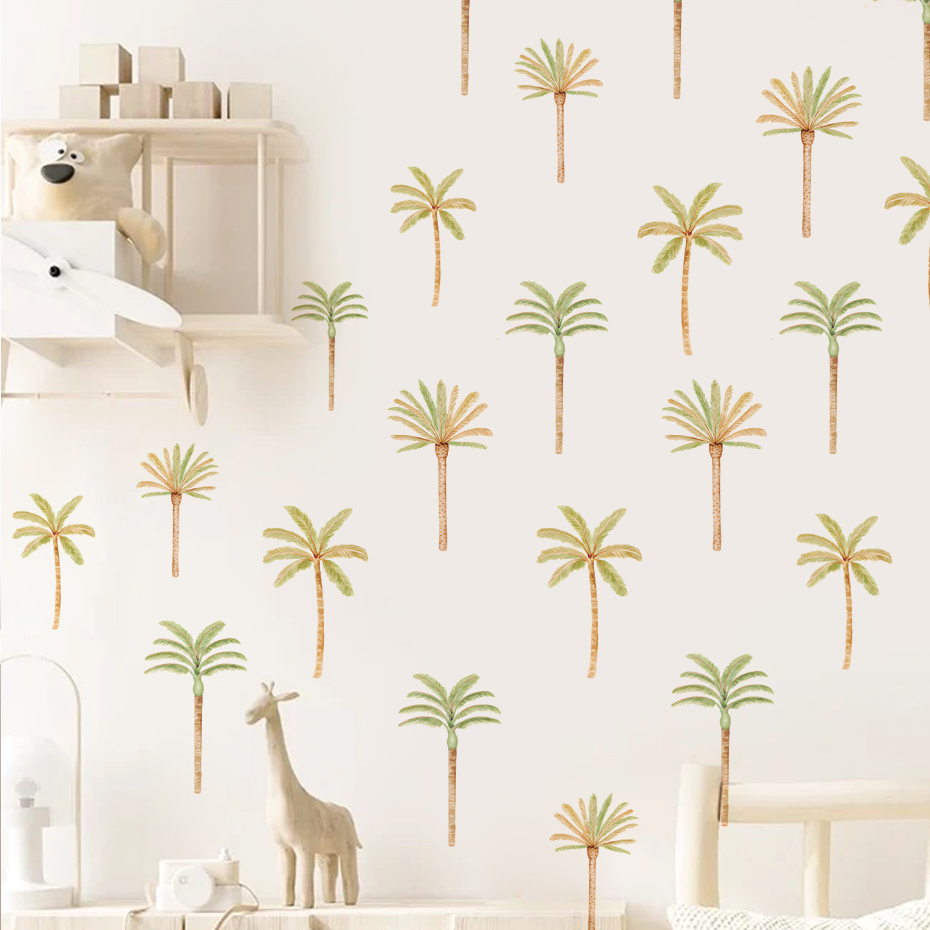 Boho สติกเกอร์ติดผนังต้นมะพร้า - Baby Nursery Decor Ideas บทวิจารณ์และราคา
