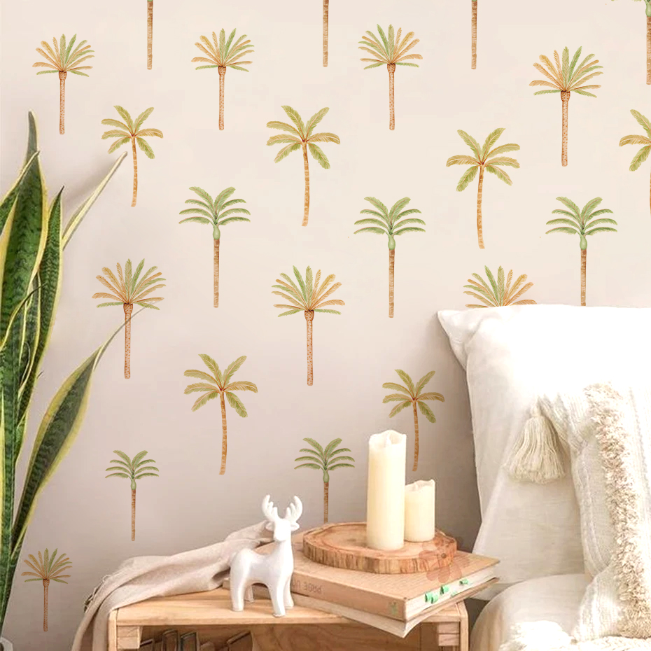 Boho สติกเกอร์ติดผนังต้นมะพร้า - Baby Nursery Decor Ideas บทวิจารณ์และราคา