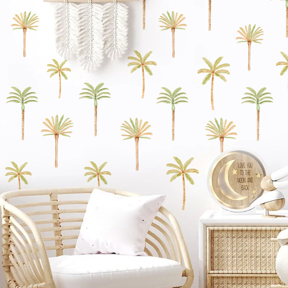 Boho สติกเกอร์ติดผนังต้นมะพร้า - Baby Nursery Decor Ideas บทวิจารณ์และราคา