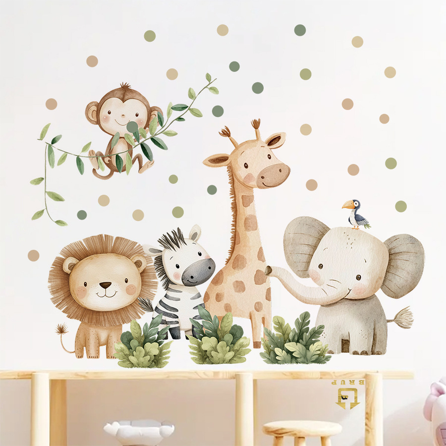 Boho สัตว์ป่าสติ๊กเกอร์ติดผนัง - Baby Nursery Elephant บทวิจารณ์และราคา
