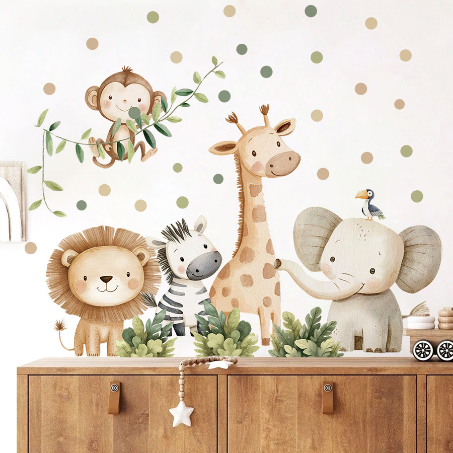 Boho สัตว์ป่าสติ๊กเกอร์ติดผนัง - Baby Nursery Elephant บทวิจารณ์และราคา