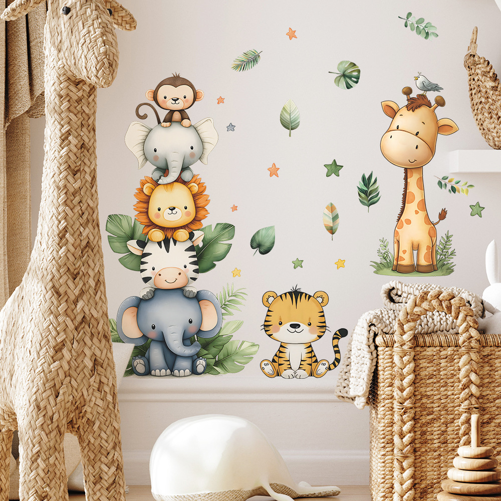 Boho สัตว์ป่าสติ๊กเกอร์ติดผนัง - Baby Nursery Elephant บทวิจารณ์และราคา