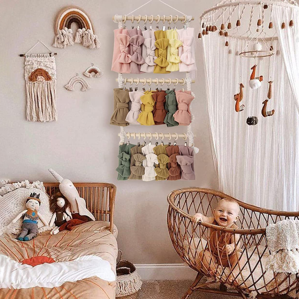 Macrame แขวนผนัง Boho ผู้ถือแถ - Baby Nursery Decor Ideas บทวิจารณ์และราคา