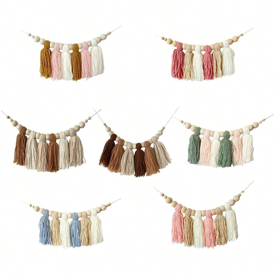 Boho ผ้าฝ้ายพู่ Garland ผนังตก - Baby Nursery Garland บทวิจารณ์และราคา