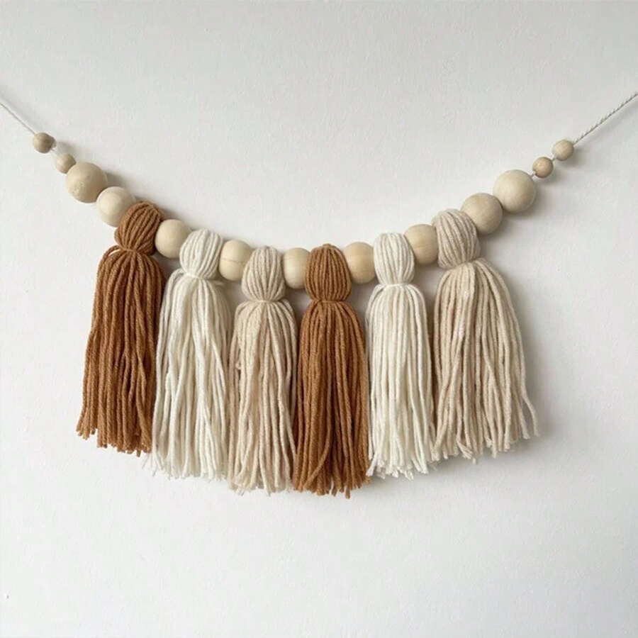 Boho ผ้าฝ้ายพู่ Garland ผนังตก - Baby Nursery Garland บทวิจารณ์และราคา