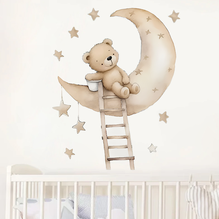 หมีน่ารัก Star Cloud สติ๊กเกอร - Baby Nursery Decor Ideas บทวิจารณ์และราคา