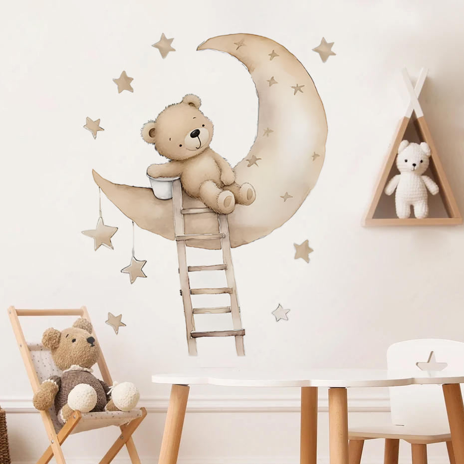 หมีน่ารัก Star Cloud สติ๊กเกอร - Baby Nursery Decor Ideas บทวิจารณ์และราคา