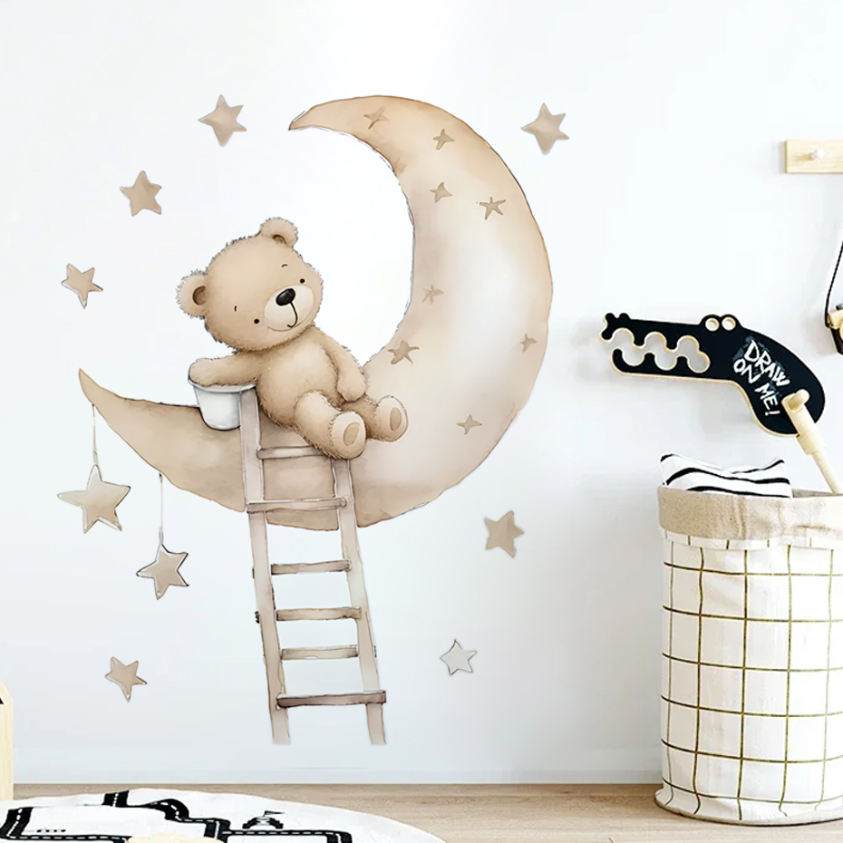 หมีน่ารัก Star Cloud สติ๊กเกอร - Baby Nursery Decor Ideas บทวิจารณ์และราคา