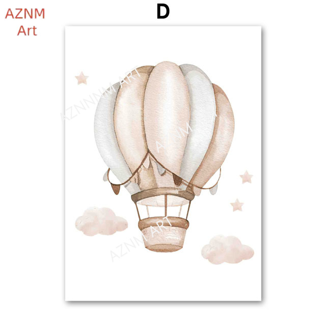 โปสเตอร์รูปช้าง บอลลูน สายรุ้ง - Baby Nursery Prints บทวิจารณ์และราคา