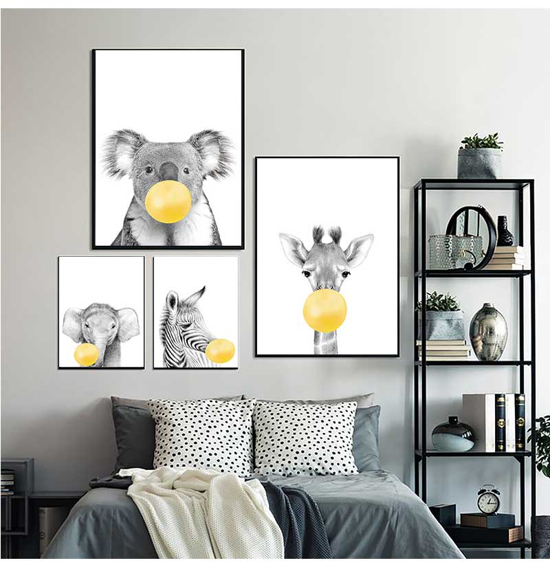 เด็กทารกลูกโป่งสีเหลืองสัตว์ W - Baby Nursery Yellow Walls บทวิจารณ์และราคา