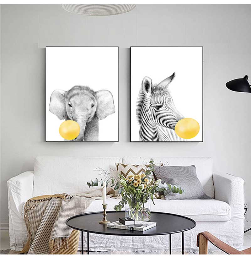 เด็กทารกลูกโป่งสีเหลืองสัตว์ W - Baby Nursery Yellow Walls บทวิจารณ์และราคา