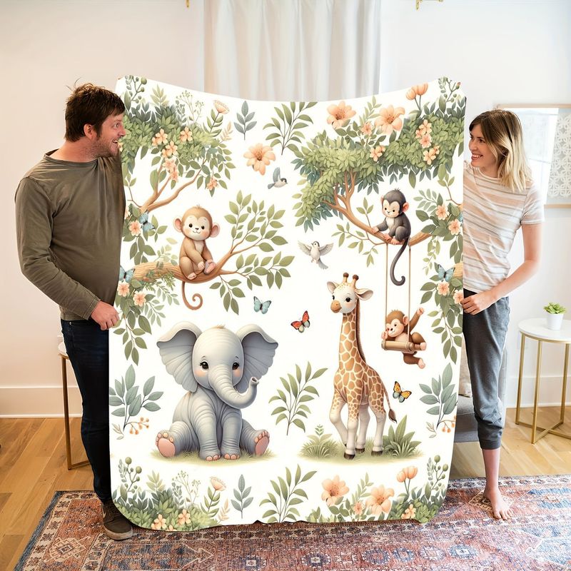 VIKAMA ผ้าห่มเด็กสัตว์ป่าสีน้ำ - Baby Nursery Elephant บทวิจารณ์และราคา