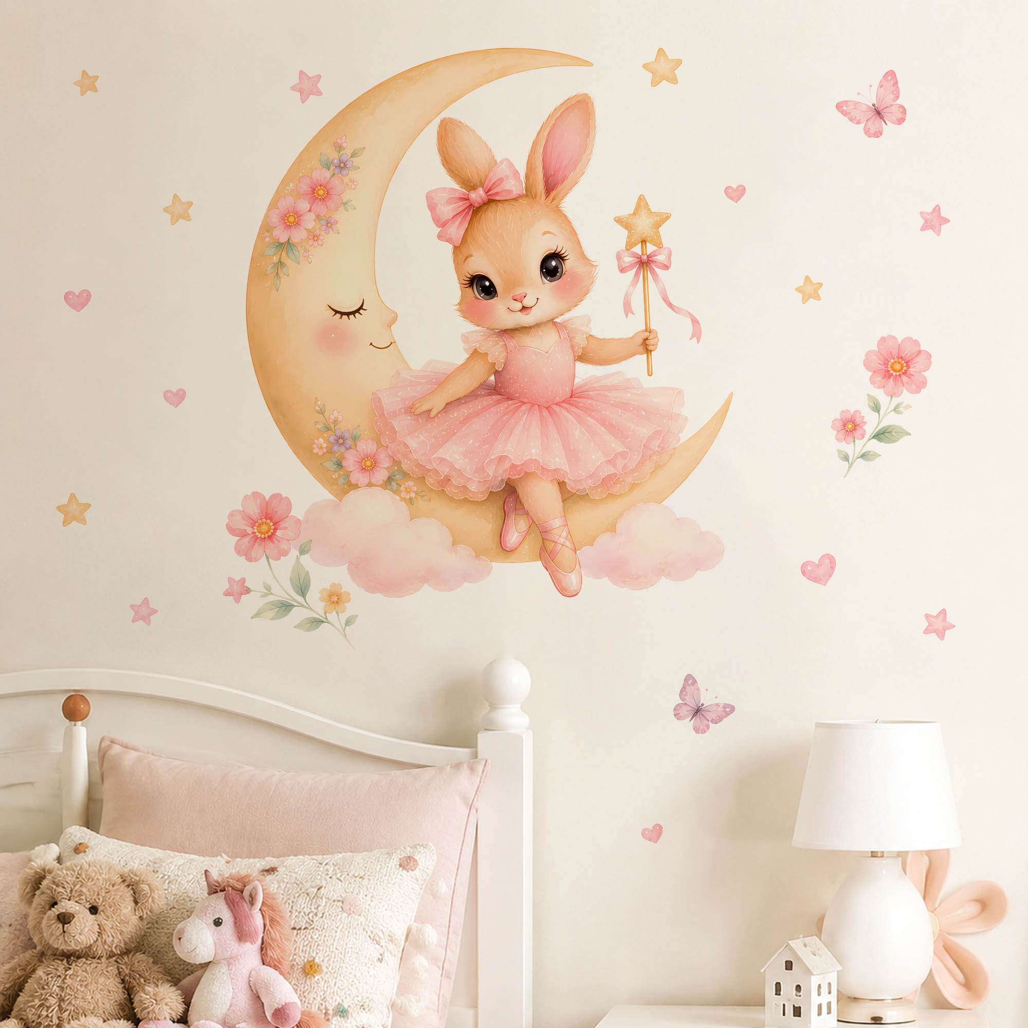 สติ๊กเกอร์ติดผนังลายกระต่ายนัก - Baby Nursery Decor Ideas บทวิจารณ์และราคา