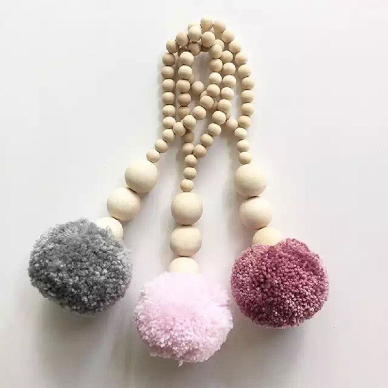ลูกปัดไม้พู่ Ball Garland แขวน - Baby Nursery Garland บทวิจารณ์และราคา