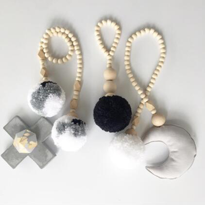 ลูกปัดไม้พู่ Ball Garland แขวน - Baby Nursery Garland บทวิจารณ์และราคา