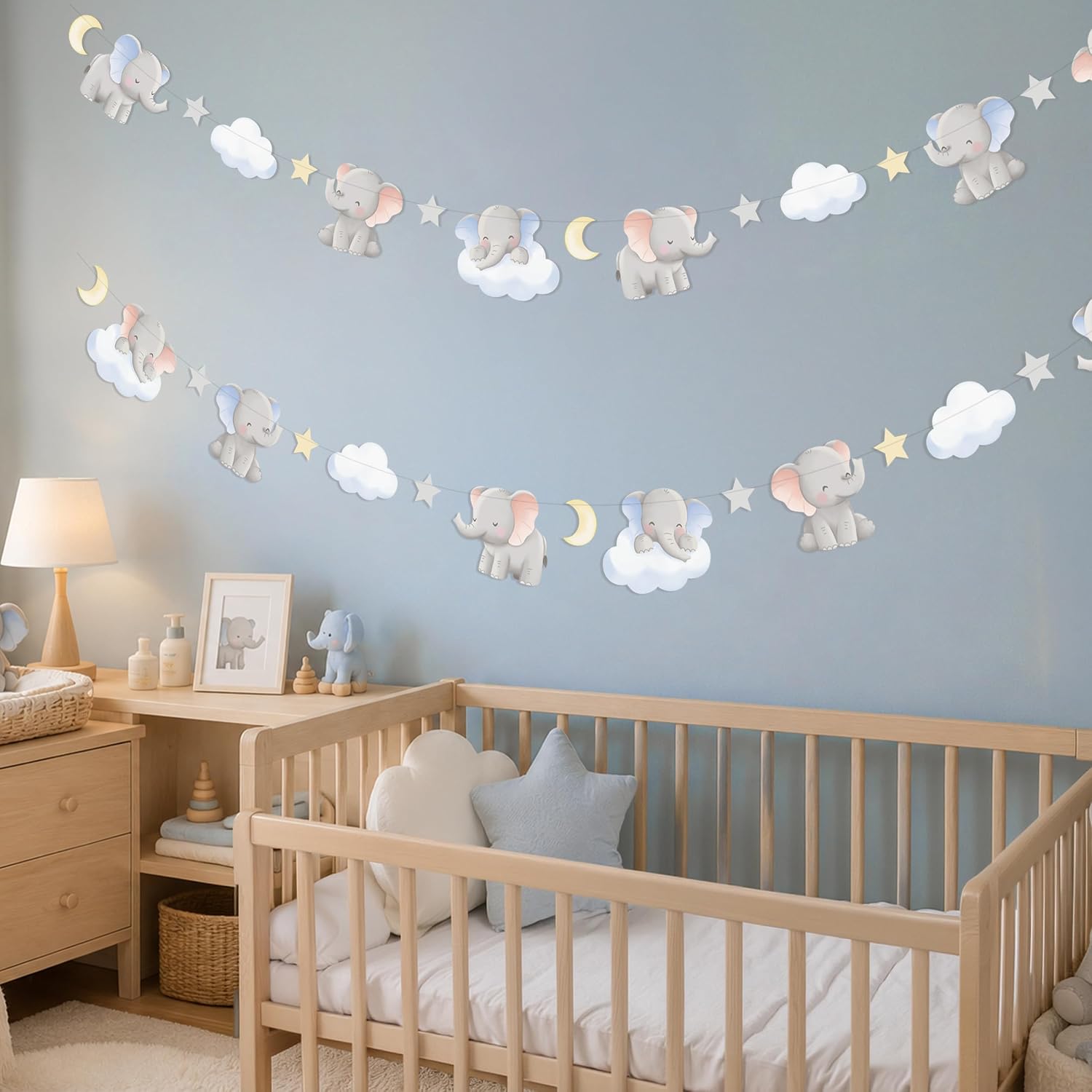 พวงมาลัยรูปช้างน่ารัก 2 ชิ้น ส - Baby Nursery Garland บทวิจารณ์และราคา