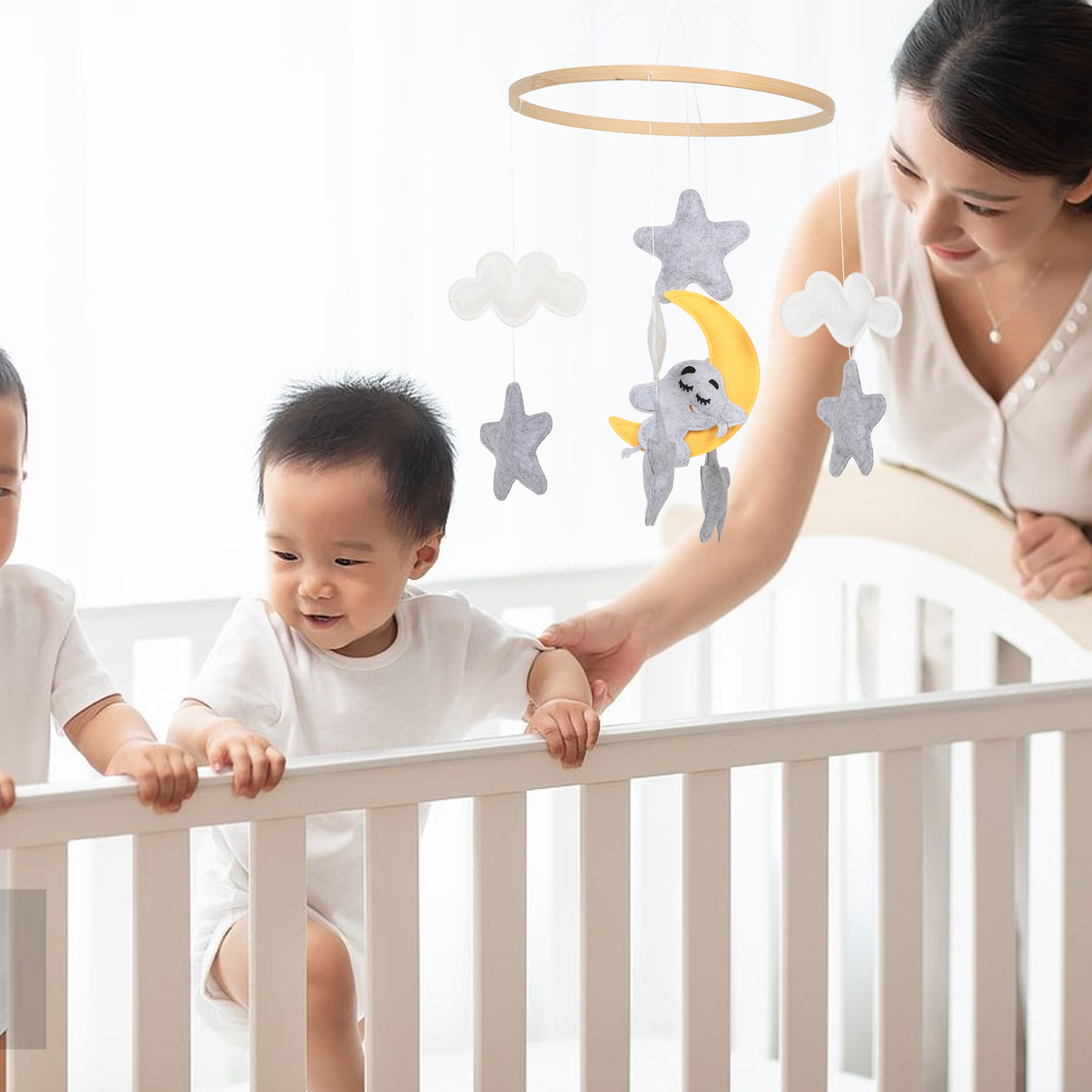 โมบายแขวนเตียงเด็กผ้าสักหลาดรู - Baby Nursery Elephant บทวิจารณ์และราคา
