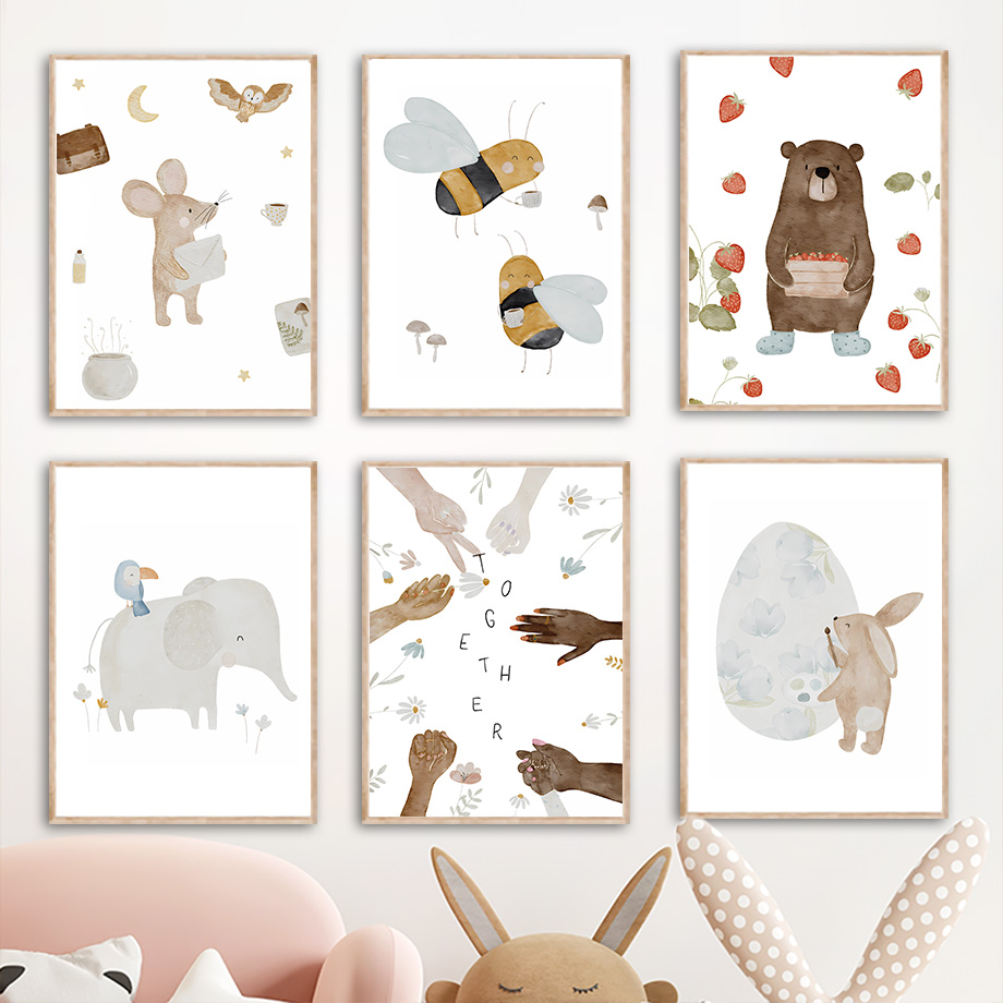 โปสเตอร์และภาพพิมพ์ลายสัตว์โบโ - Baby Nursery Elephant บทวิจารณ์และราคา