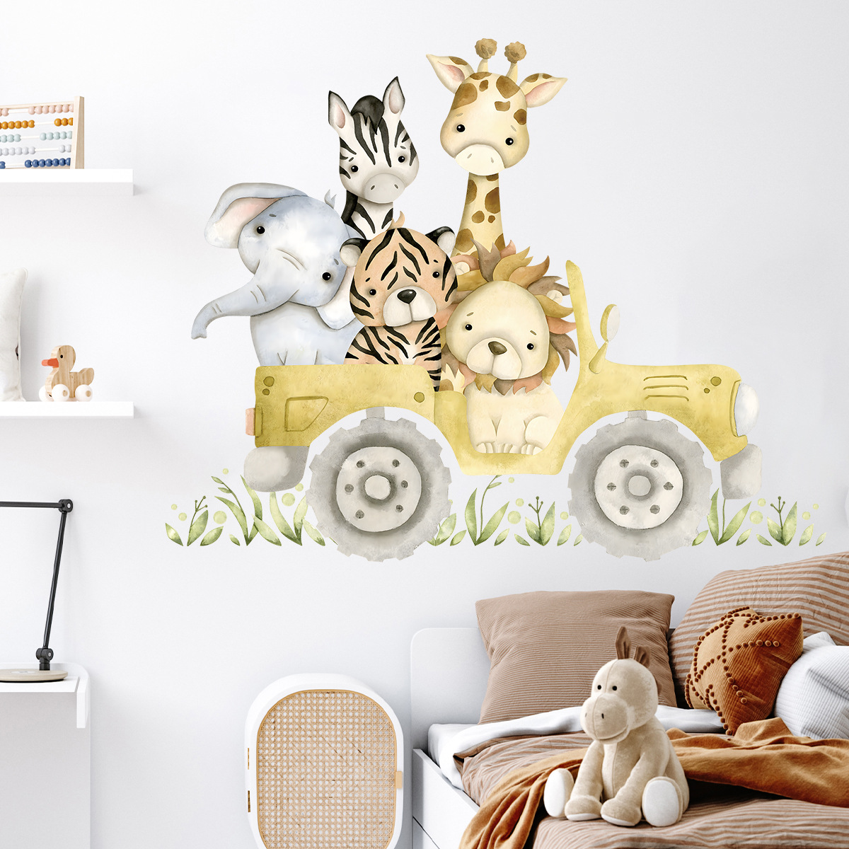 สัตว์น่ารักไดรฟ์รถจี๊ปสติ๊กเกอ - Baby Nursery Elephant บทวิจารณ์และราคา