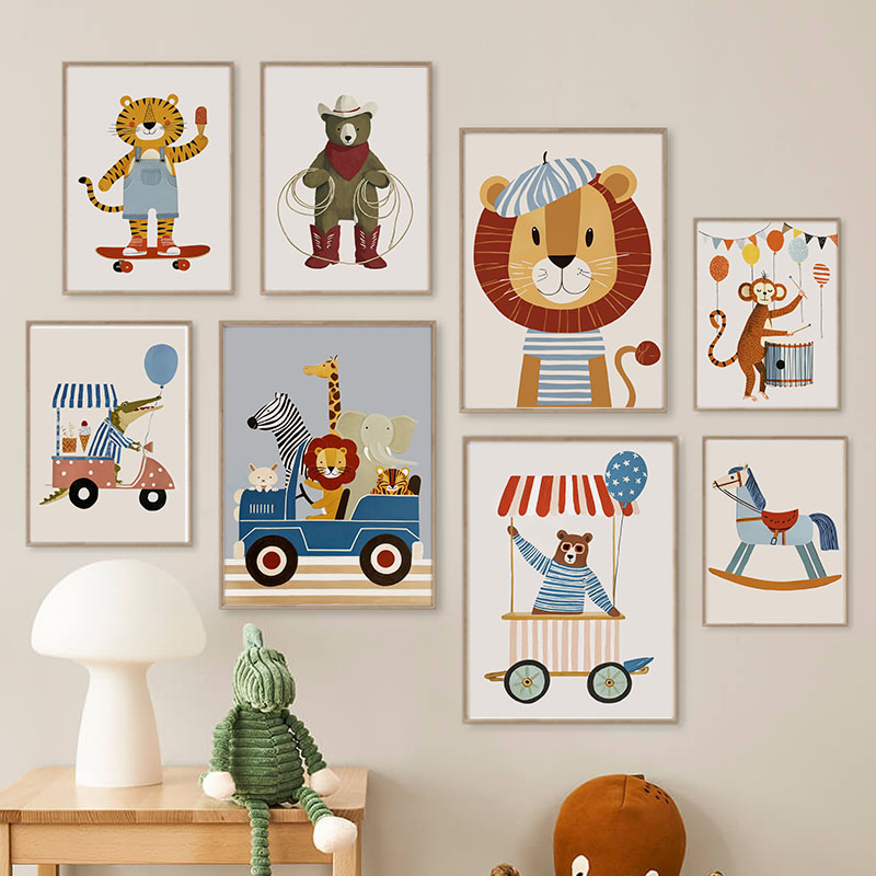ภาพวาดการ์ตูนสัตว์ตลกๆ สำหรับต - Baby Nursery Prints บทวิจารณ์และราคา