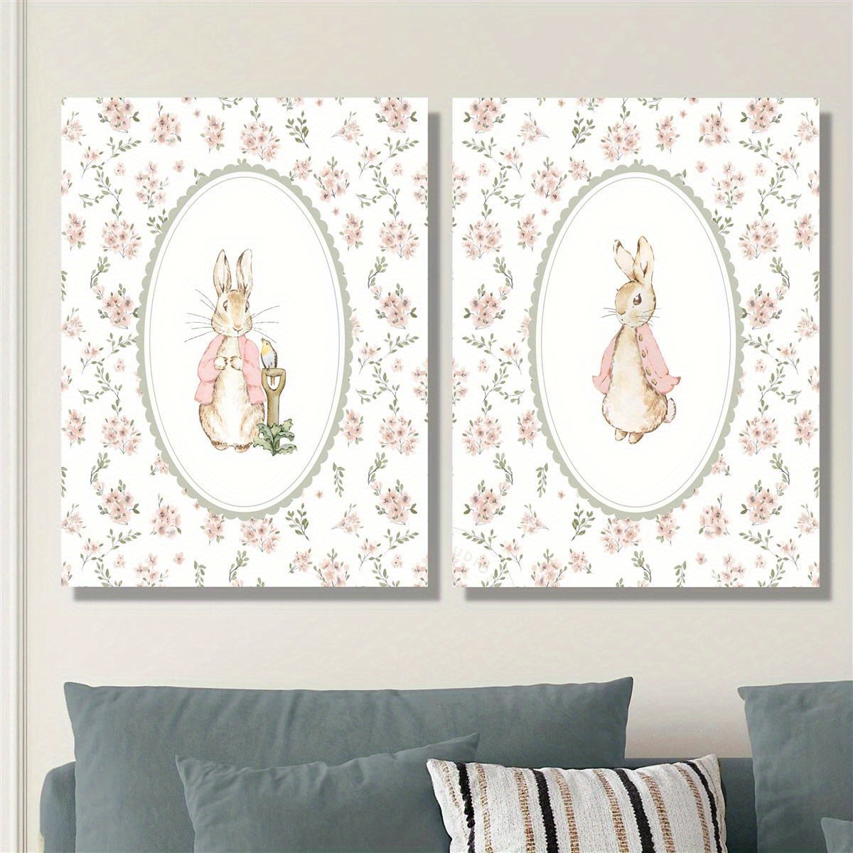 ภาพพิมพ์บนผ้าใบลายกระต่ายอีสเต - Baby Nursery Prints บทวิจารณ์และราคา
