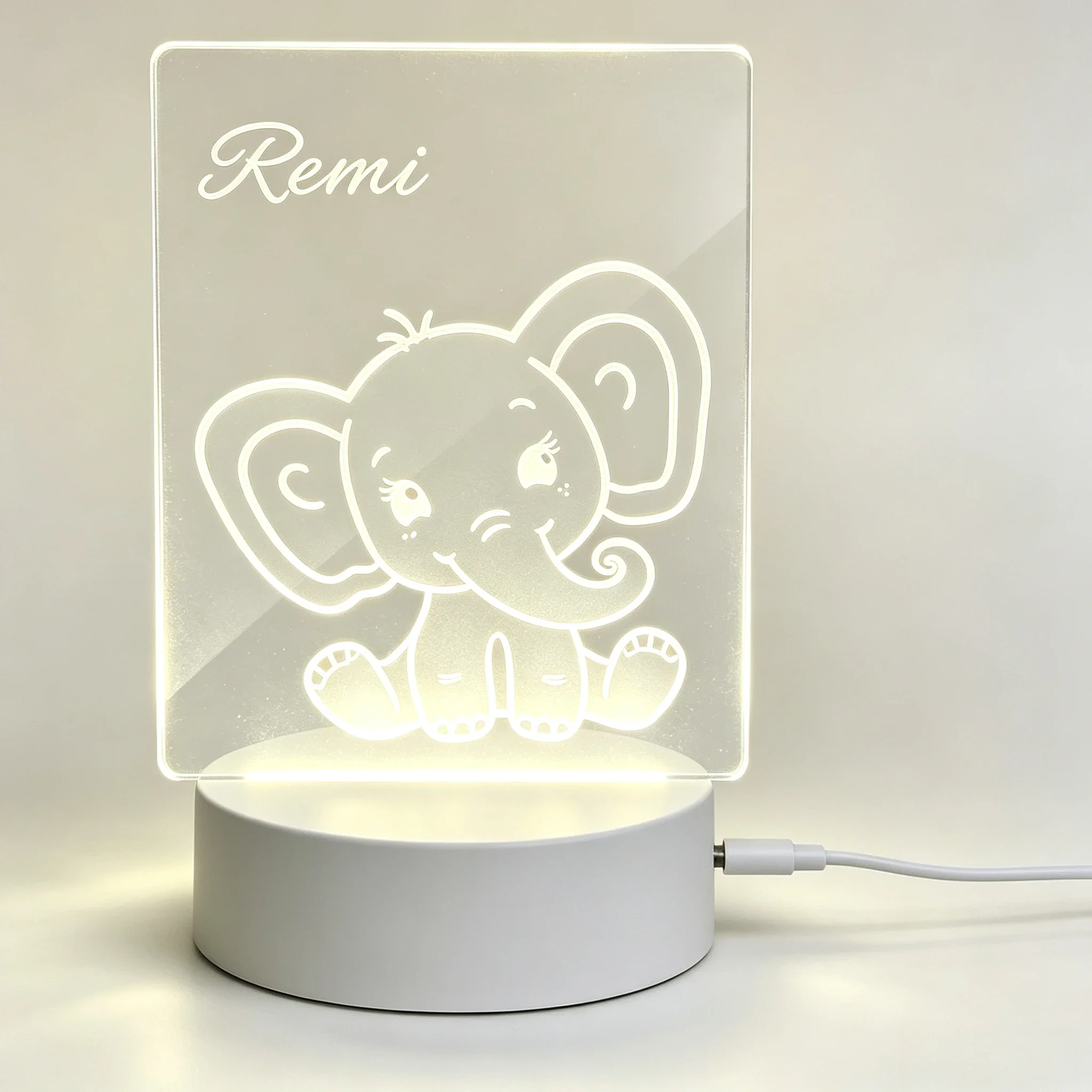 โคมไฟกลางคืนอะคริลิค LED รูปช้ - Baby Nursery Elephant บทวิจารณ์และราคา