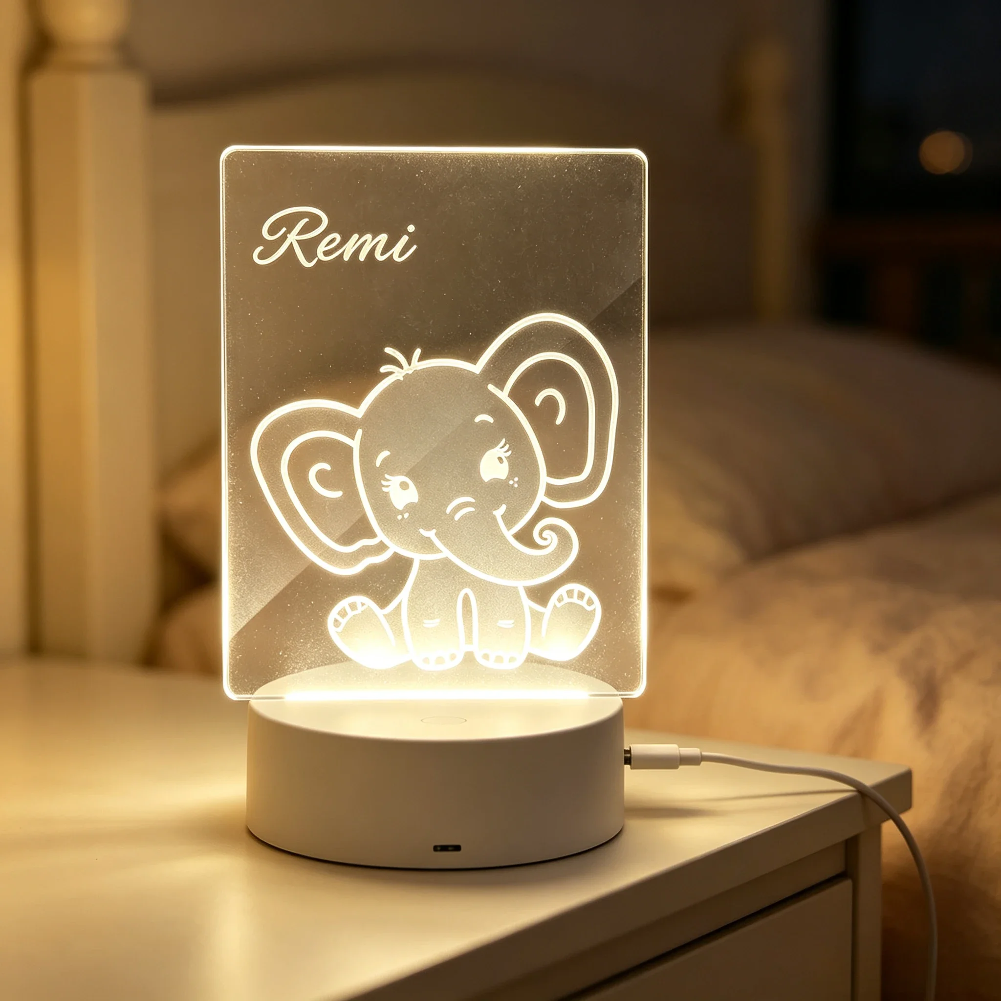 โคมไฟกลางคืนอะคริลิค LED รูปช้ - Baby Nursery Elephant บทวิจารณ์และราคา
