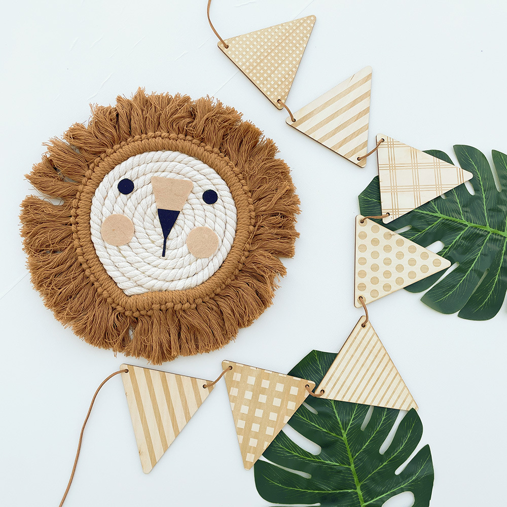 Nordic ไม้สามเหลี่ยม Flag Wall - Baby Nursery Garland บทวิจารณ์และราคา