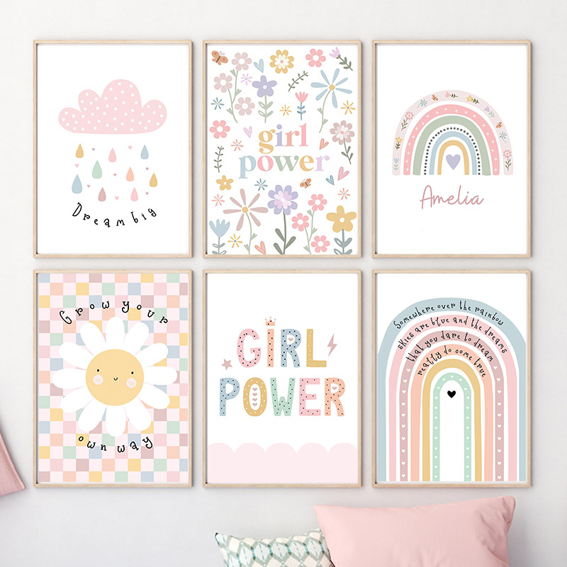 Sun ดอกไม้ Rainbow Cloud Heart - Baby Nursery Prints บทวิจารณ์และราคา