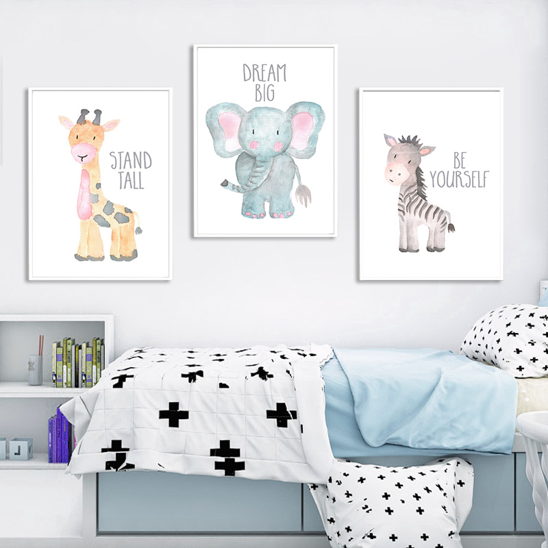 เด็กสัตว์สิงโตช้างยีราฟโปสเตอร - Baby Nursery Elephant บทวิจารณ์และราคา