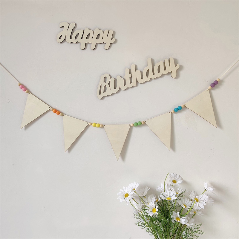 เด็กห้อง Garland ไม้สามเหลี่ยม - Baby Nursery Garland บทวิจารณ์และราคา